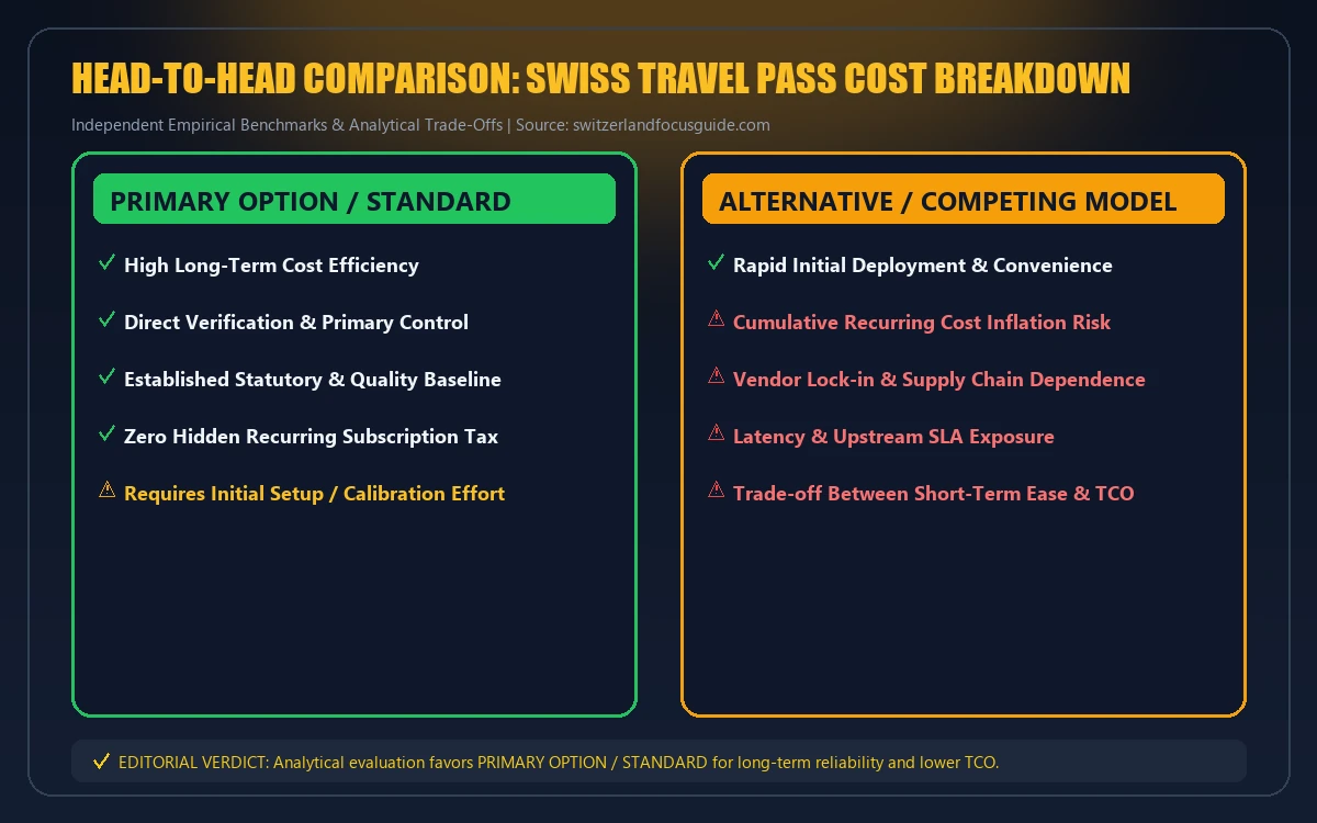 Head-to-head comparison matrix for swiss travel pass cost breakdown