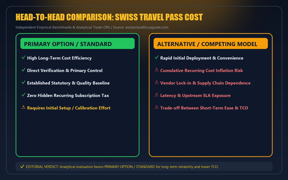 Head-to-head comparison matrix for swiss travel pass cost
